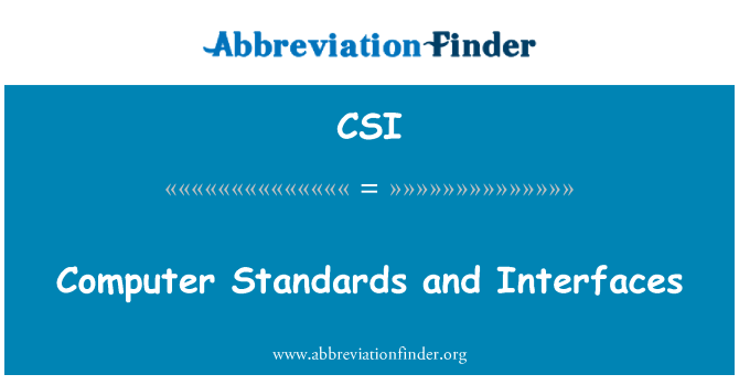 CSI: Arvuti standardite ja liidesed