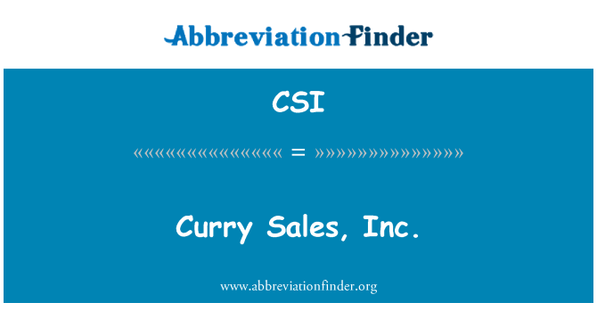 CSI: Curry vânzări, Inc.