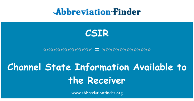 CSIR: המדינה ערוץ המידע הזמין השפופרת
