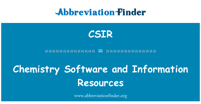 CSIR: Kemija programske opreme in informacijskih virov