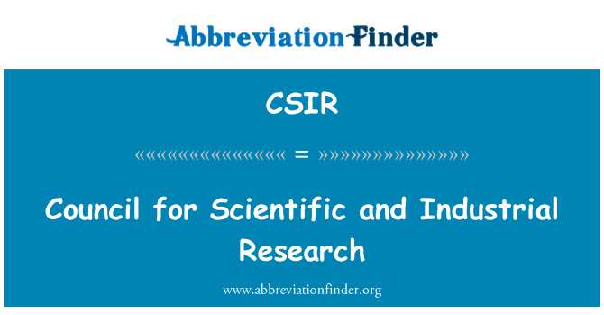 CSIR: Konsèy pou rechèch syantifik Et endistriyèl