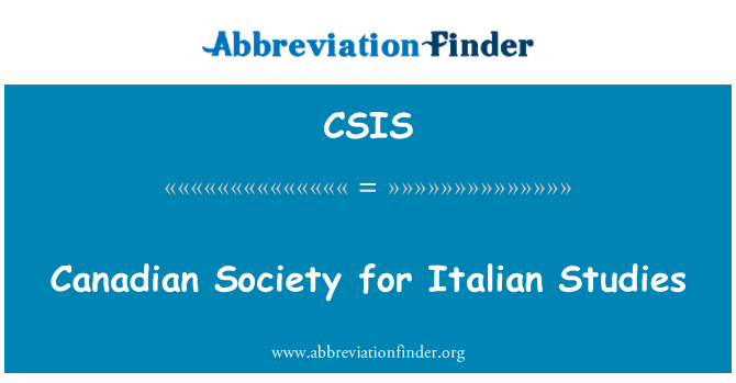 CSIS: Sosyete Kanadyen pou etid Italyen