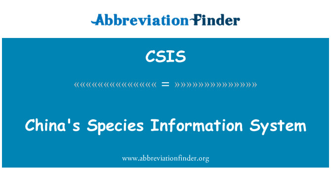 CSIS: Chinas Arten-Informationssystem