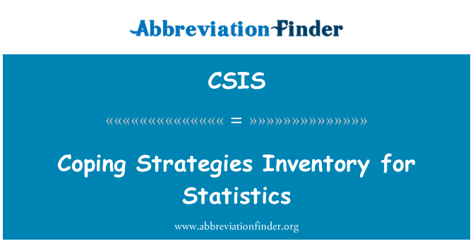 CSIS: Coping Strategies Inventory for Statistics