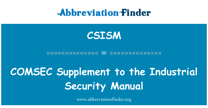 CSISM: COMSEC Supplement til industriell sikkerhet manuell