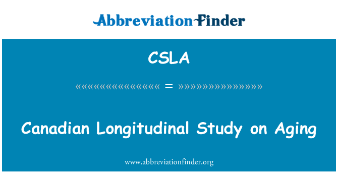 CSLA: Kanadský longitudinálny štúdie o starnutí