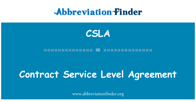 CSLA: Acuerdo de nivel de servicio de contrato