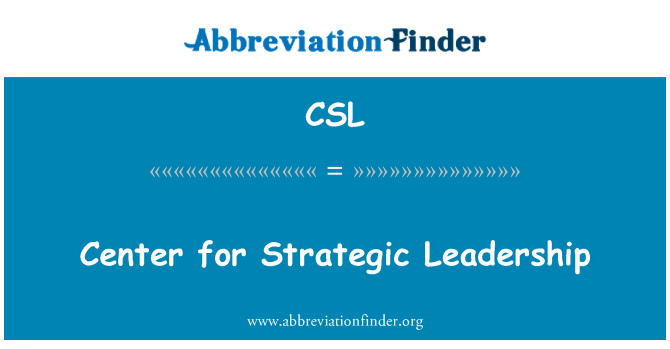 CSL: Centrum pro strategického vedení
