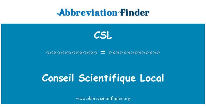 CSL: Conseil Scientifique místní