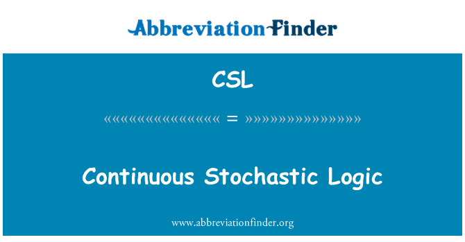 CSL: Continue stochastische logica