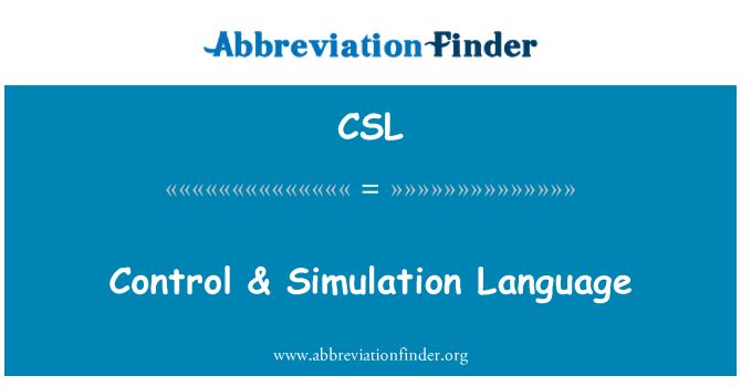 CSL: Control & Simulation Language
