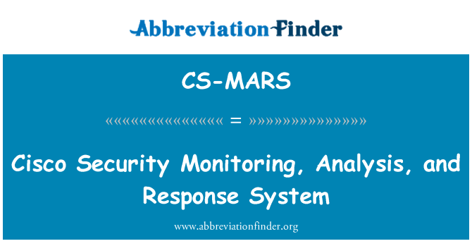 CS-MARS: سيسكو الأمن الرصد والتحليل، ونظام الاستجابة