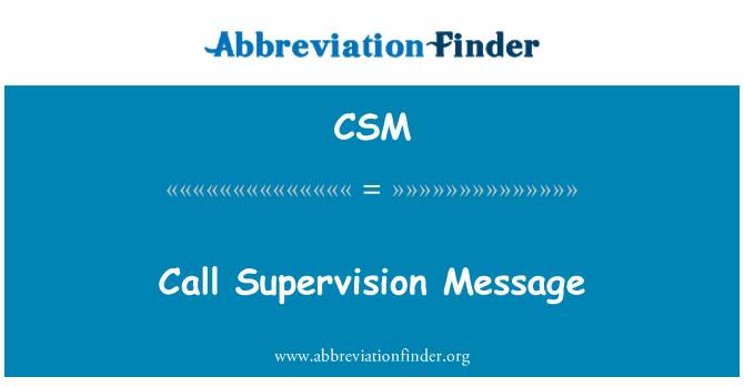 CSM: 呼叫监视消息