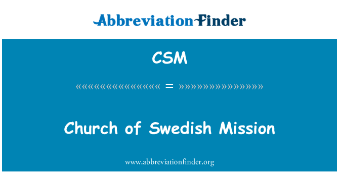 CSM: Church of Sweden misi