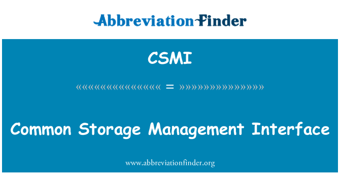 CSMI: Gemensamma Storage Management Interface