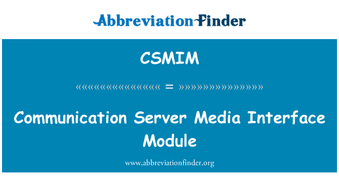 CSMIM: Kommunikációs szerver Media Interface modul