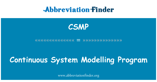 CSMP: Pideva süsteemi modelleerimine programm