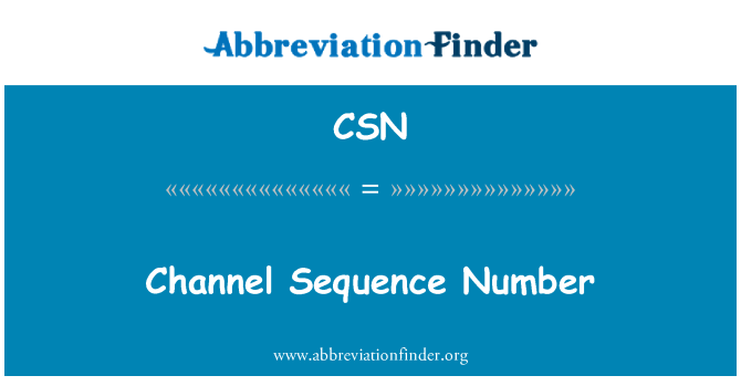 CSN: Kanalo eilės numerį