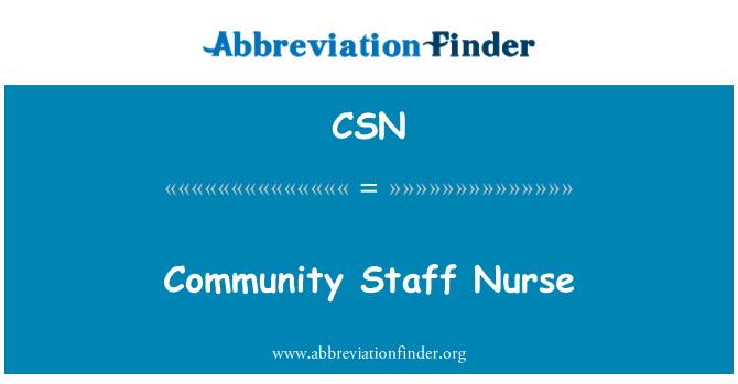 CSN: Community Staff Nurse