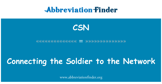 CSN: Connecting the Soldier to the Network