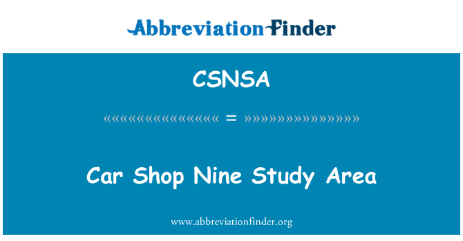 CSNSA: Car Shop Nine Study Area