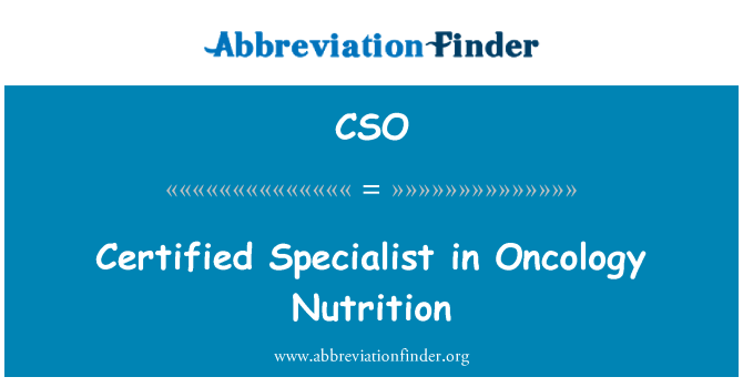 CSO: Certificate Specialist în oncologie nutriţie