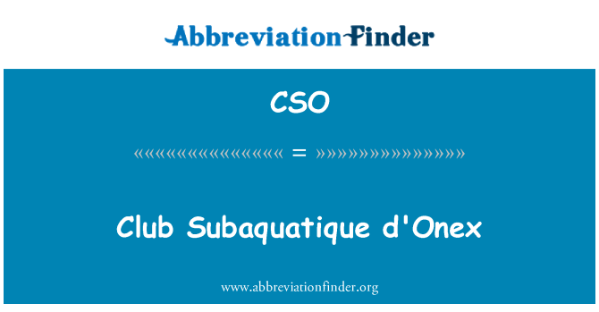 CSO: Club Subaquatique d'Onex