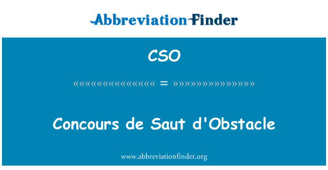 CSO: Concours de Saut d'Obstacle