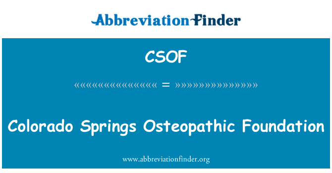 CSOF: Colorado Springs osteopātu Foundation