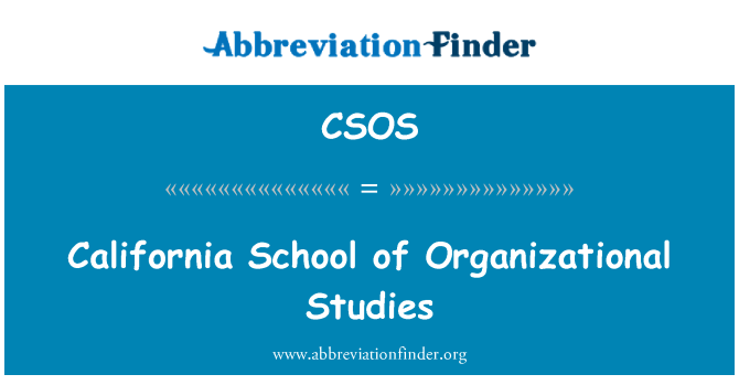 CSOS: California Sekolah Pengajian organisasi