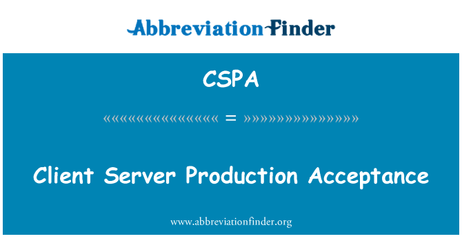 CSPA: Client Server productie aanvaarding