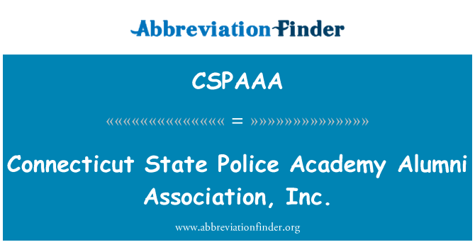 CSPAAA: Connecticut valtion poliisi Academy Alumni Association, Inc.