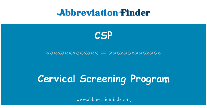 CSP: Program cervikálního screeningu