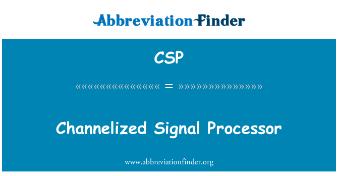 CSP: Channelized siyal Processeur