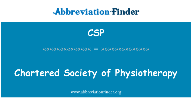 CSP: Chartered Society of fizioterápia
