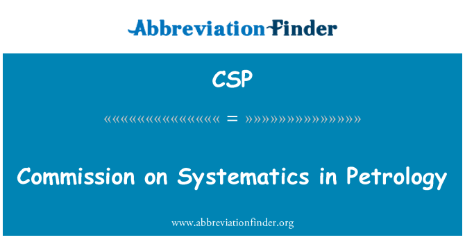 CSP: Komise o systematika v petrologie