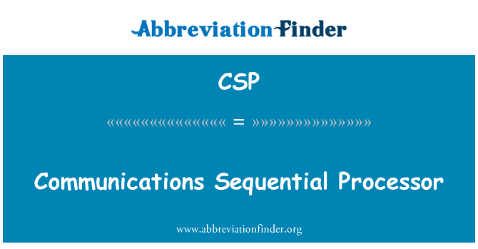 CSP: Processador Sequencial de comunicações