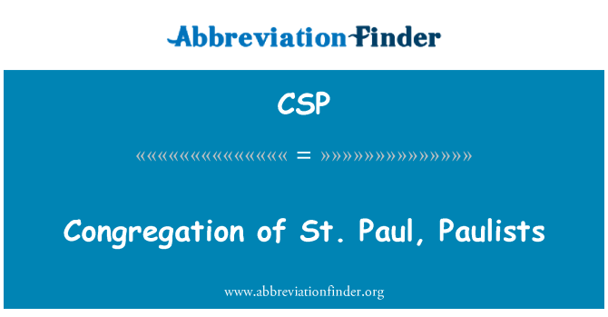 CSP: 全會眾聖 Paul Paulists