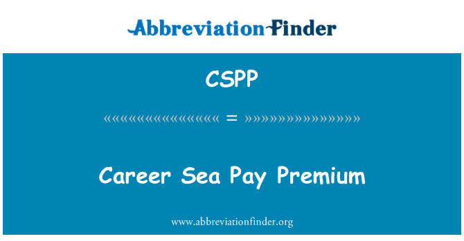 CSPP: Premiwm cyflog gyrfa môr