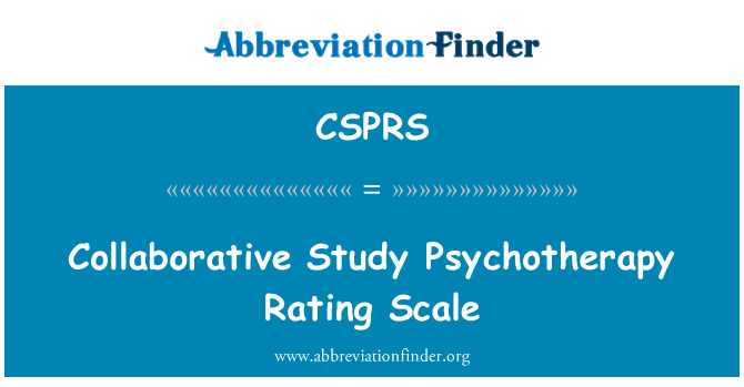 CSPRS: सहयोगात्मक अध्ययन मनोचिकित्सा रेटिंग स्केल