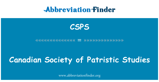 CSPS: Società canadese degli studi patristici