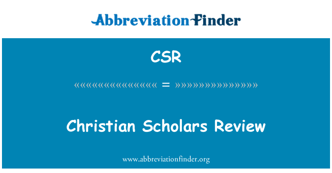 CSR: Christian tutkijat arvostelu