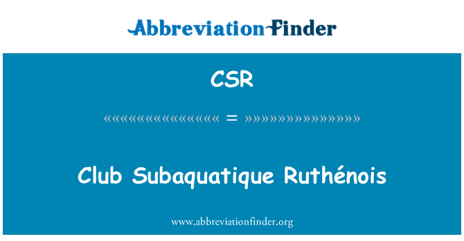 CSR: Câu lạc bộ Subaquatique Ruthénois