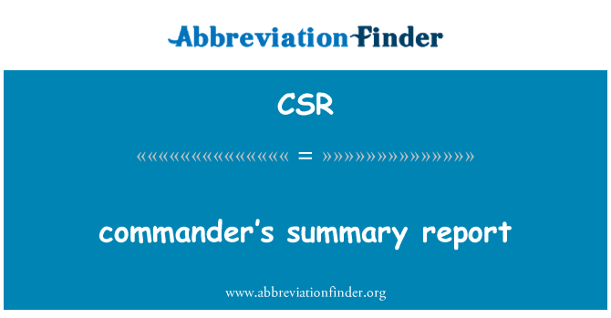 CSR: sjefens sammendragsrapport