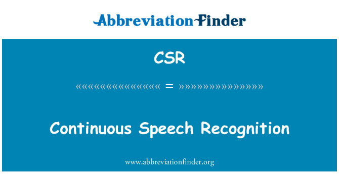 CSR: Rozpoznawania mowy ciągłej