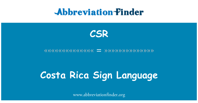 CSR: Costa Rica-Gebärdensprache