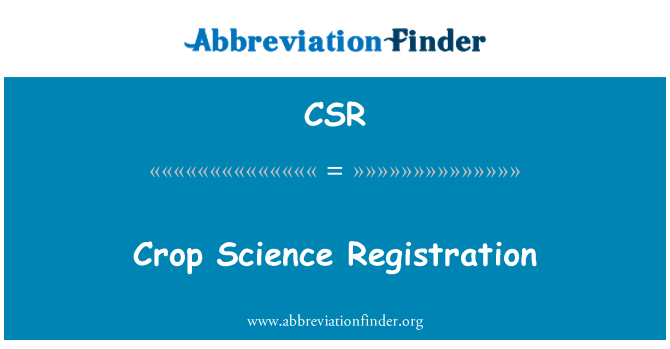 CSR: Crop Science registro