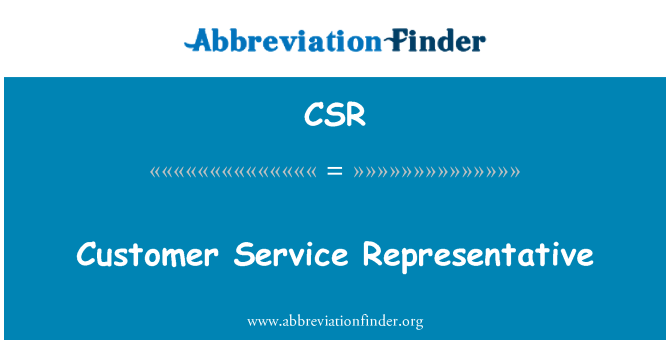 CSR: Kundeservice representant