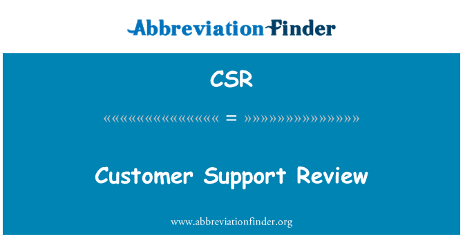 CSR: Kunde Support revision