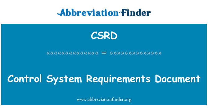 CSRD: Dokument požadavků systému řízení